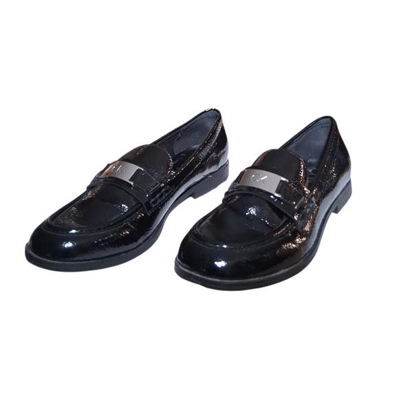 Calvin Klein Shoes Women’s 7 M Black Loafers Slip On Patent Leather New - Picture 3 of 6